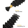 BEEOS Human Braiding Hair for Boho Braids 50g, Deep Wave Remy Human Hair for Boho Braids Full Ends No Weft 16 Inch #1B Natural Black(Natural Black Deep Wave 50g)