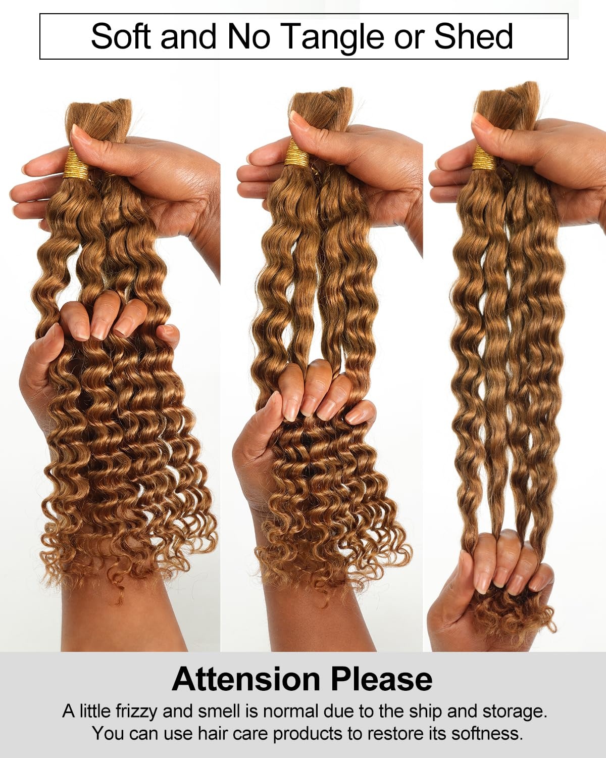 image:imageBEEOS 99J Burgundy Boho Hair for Braiding Deep Wave Bulk Bundles 16 Inch30 Auburn Ginger100g