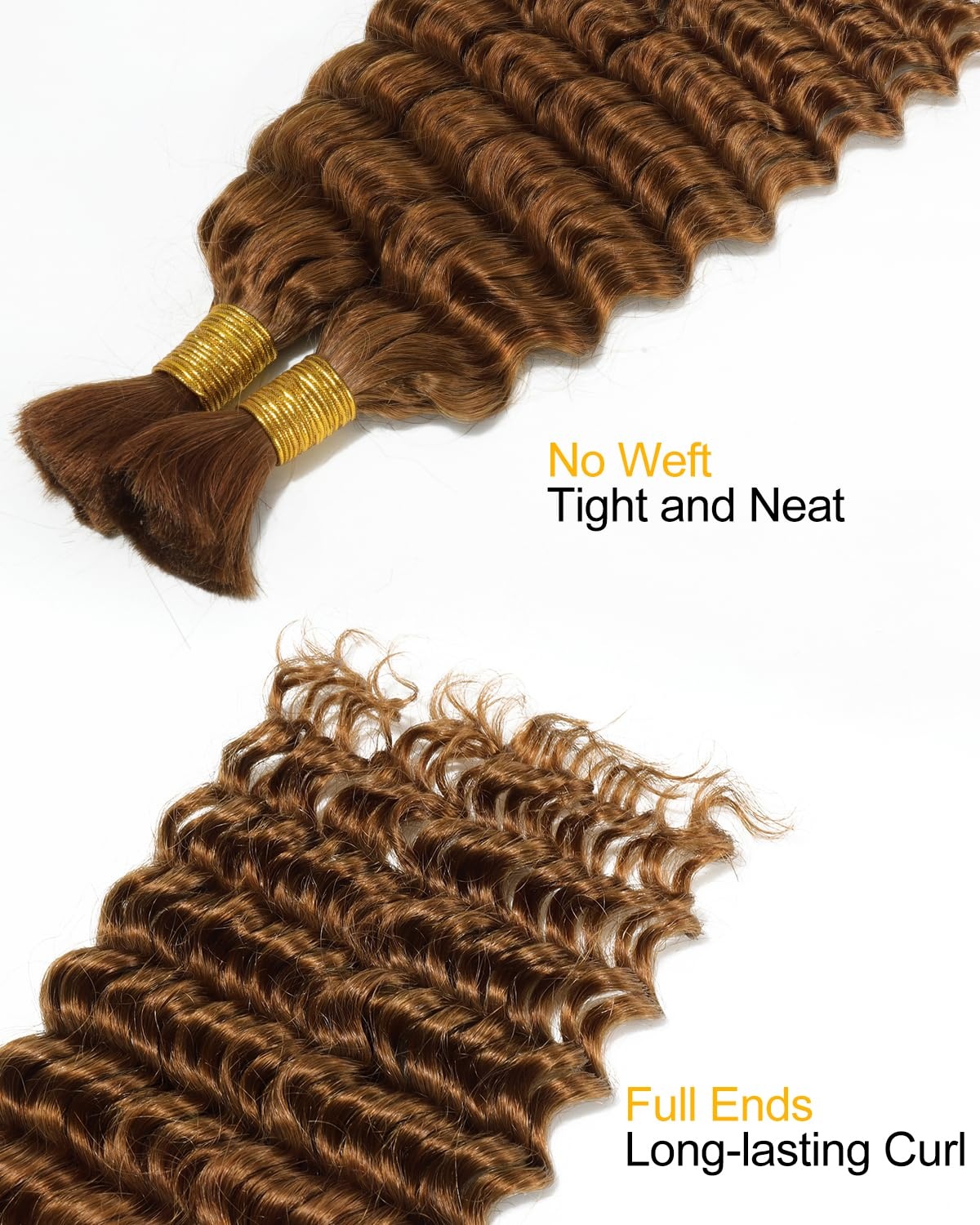 image:imageBEEOS 99J Burgundy Boho Hair for Braiding Deep Wave Bulk Bundles 16 Inch30 Auburn Ginger100g