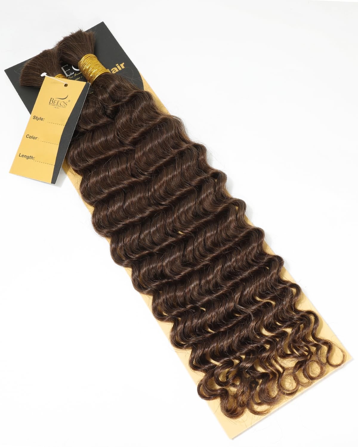 image:imageBEEOS 99J Burgundy Boho Hair for Braiding Deep Wave Bulk Bundles 16 Inch4 Chocolate Brown100g